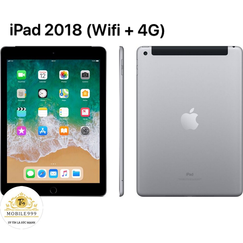 [Mã ELMT6M giảm 5% đơn 6TR] Máy tính bảng iPad Gen 6 2018 - 32GB (Wifi + 4G) - Mới 99% - BH Chính Hãng Apple