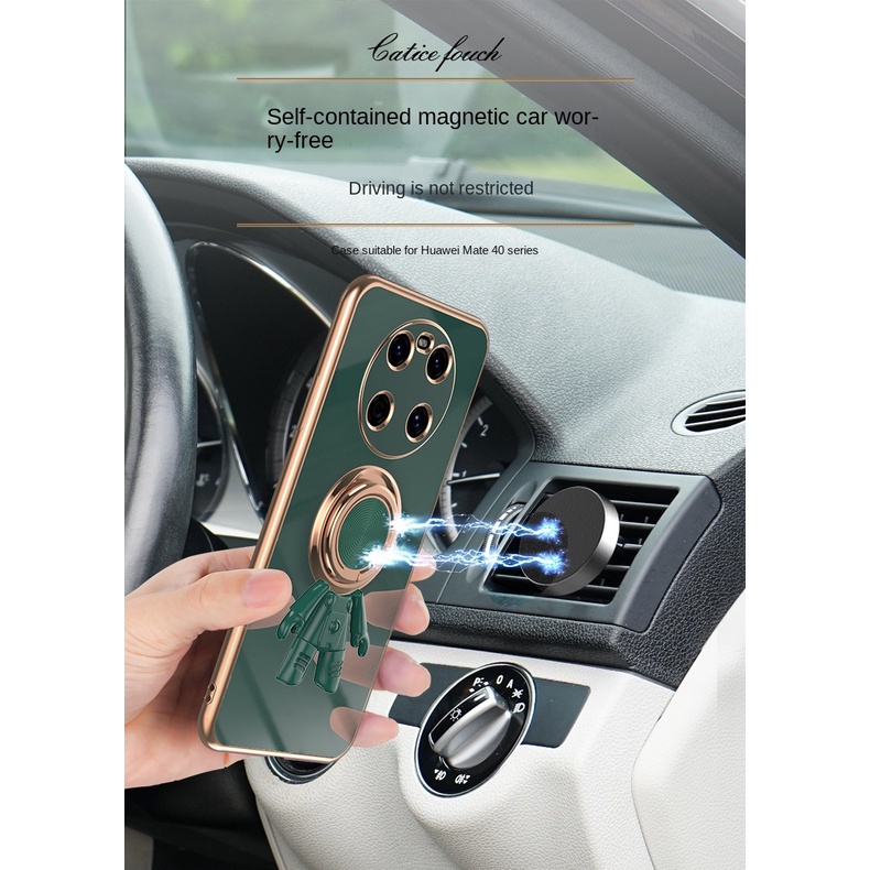 Ốp Điện Thoại Chống Sốc Màu Trơn Họa Tiết Phi Hành Gia Cho Huawei Mate 40 Pro 40Pro+