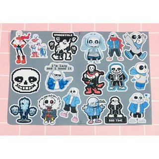 sét 30-60 sticker sans undertale ép lụa cắt laze bóc dán