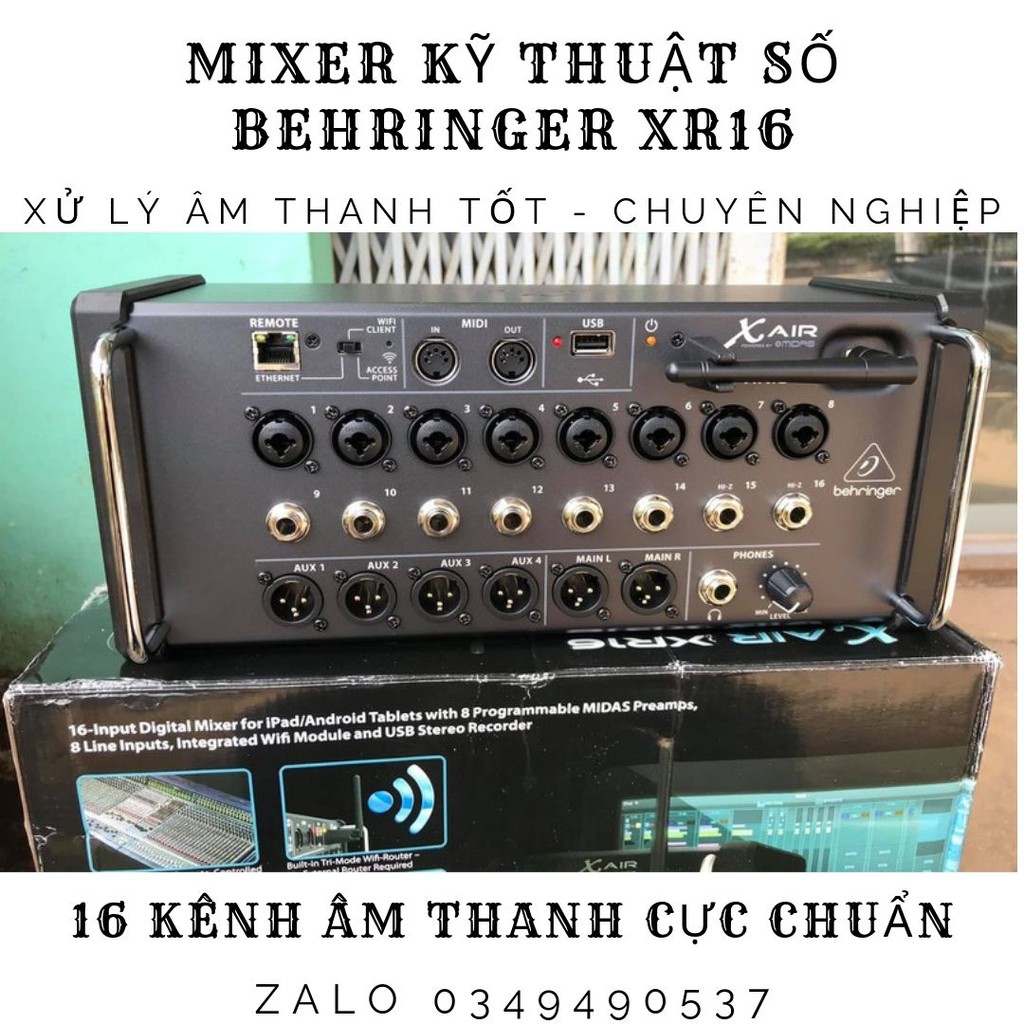 Mixer kỹ thuật số BEHRINGER XR16 xử lý âm thanh dành cho sân khấu chuyên nghiệp