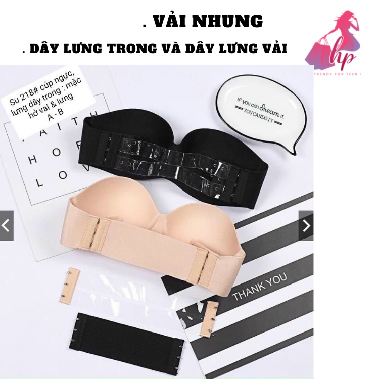 Áo ngực không dây nâng ngực chống tụt cao cấp - Áo lót mặc áo đầm hở lưng cúp ngang  màu đen đẹp hàng loại 1-bikini15