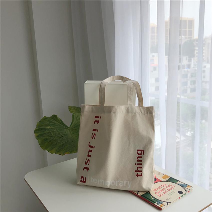 Túi tote Vải TEMPORARY canvas mềm Đẹp Cực Hot có dây miệng,ngăn phụ tiện dụng thoitrangHazin