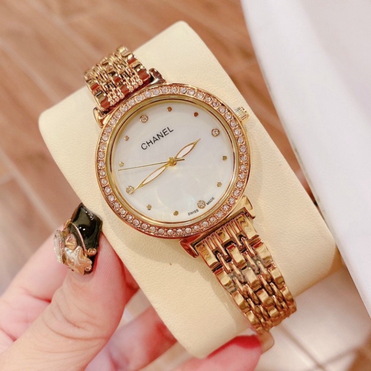 Đồng Hồ Nữ Đẹp, Đồng Hồ Chanel Đeo Tay Thời Trang Cao Cấp Viền Kim Loại Dây Thép Chống Nước Mới Về