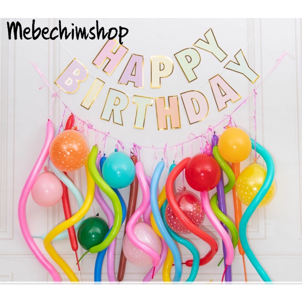 Set bóng bay trang trí sinh nhật ngộ nghĩnh cho bé trai - bé gái đủ phụ kiện tự làm HU981