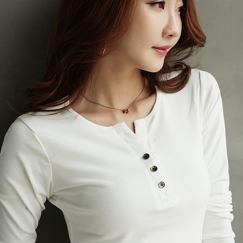 NRVP Áo Thun Nữ Tay Dài 100% Cotton Thời Trang Hàn Quốc