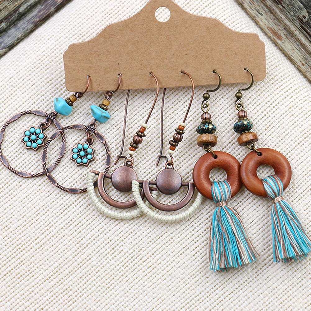 Set 3 Đôi Khuyên Tai Vintage Cho Nữ