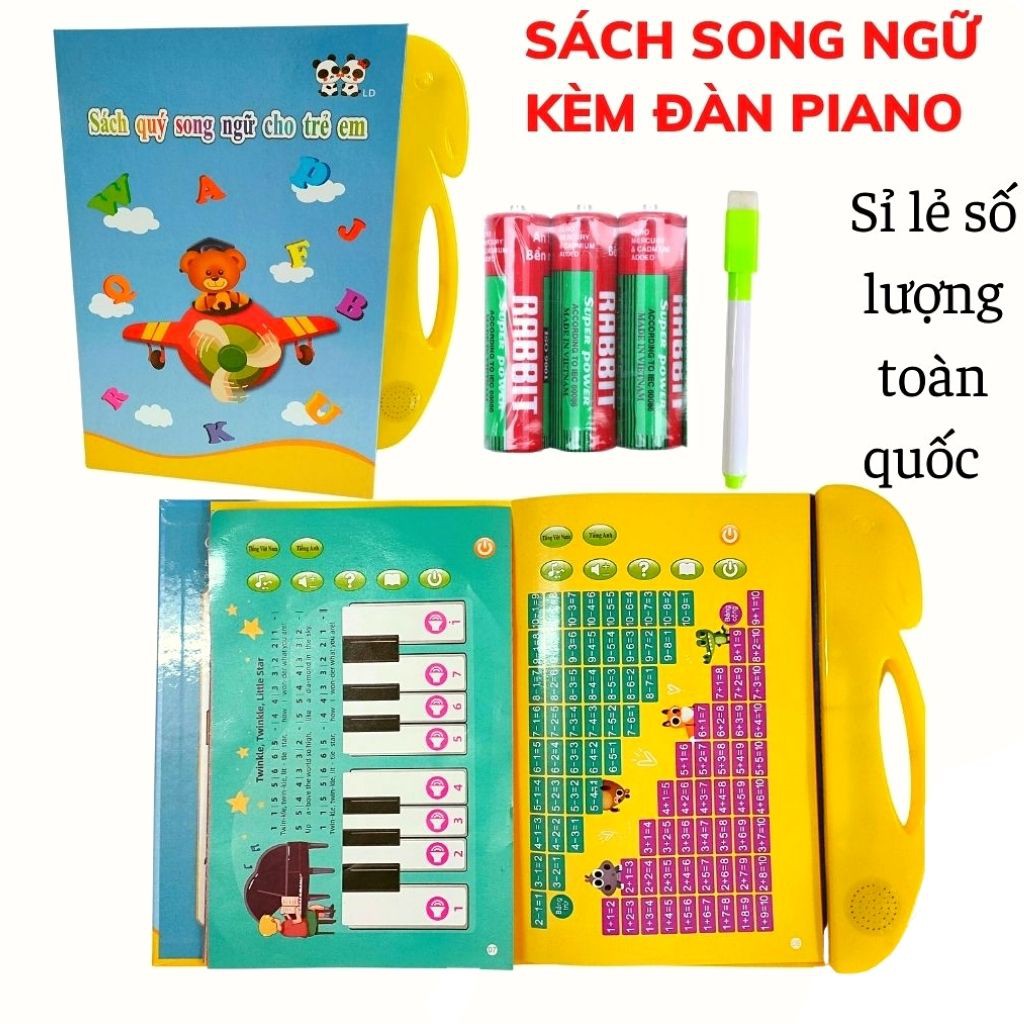 Sách Điện Tử Quý Song Ngữ Thông Minh Có Kèm Đàn Piano Cho Bé Học Tốt Tiếng Anh Tư Duy Trí Tuệ - ALOKIDS TB