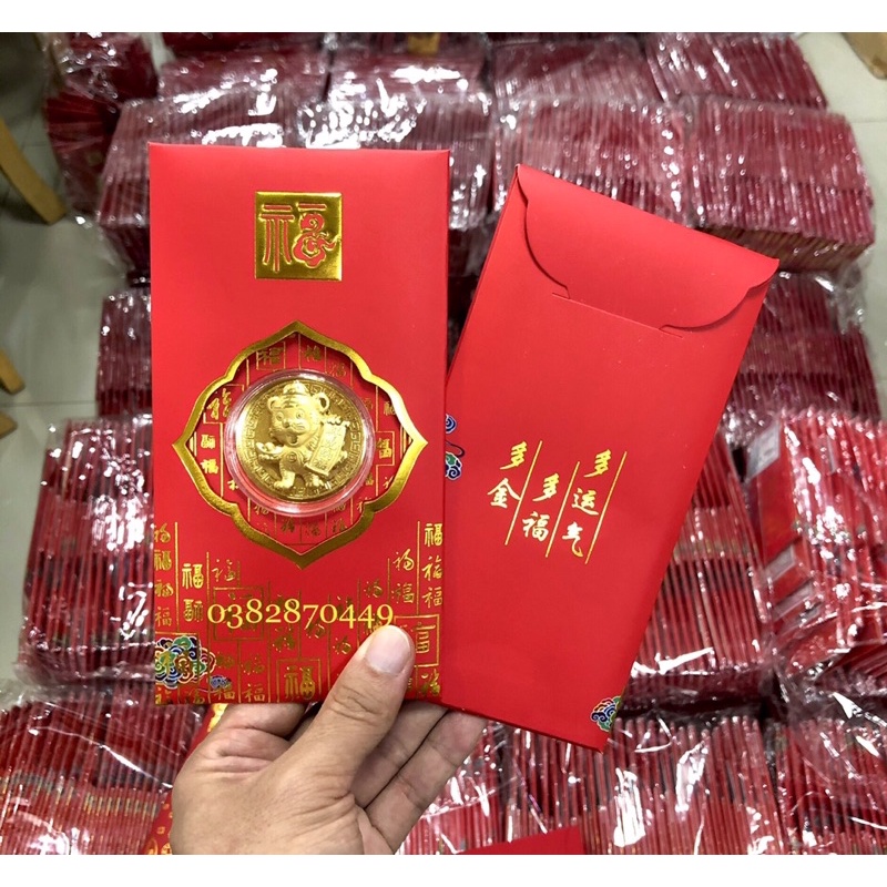 Bao Lì Xì Con Hổ, Con Cọp Mạ Vàng 24K