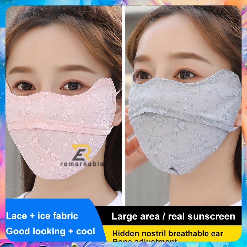 Mặt Nạ Lụa Chống Nắng Mặt Nạ Dành Cho Nữ Thoáng Khí Tai Khẩu Trang Bảo Vệ Mắt Khỏi Tia Uv Upf50 Full Khẩu Trang