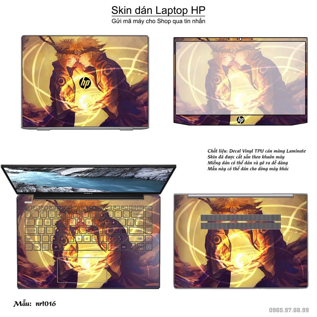 Skin dán Laptop HP in hình Naruto (inbox mã máy cho Shop)