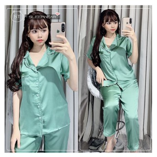 Bộ Pijama Lụa Bèo [Tay Ngắn Quần Dài]
