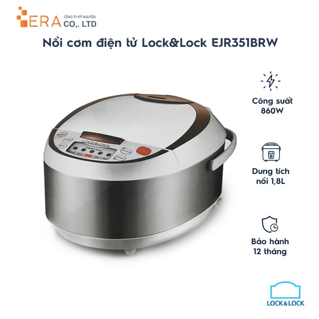 [Mã ELHADEV giảm 4% đơn 300K] Nồi cơm điện tử Lock&amp;Lock EJR351BRW