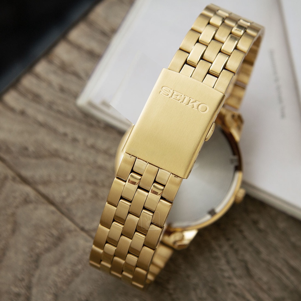 Đồng hồ nữ Seiko SUR412P1 Classic dây thép không rỉ mạ vàng chống chầy chống nước 5ATM bảo hành quốc tế 12 tháng