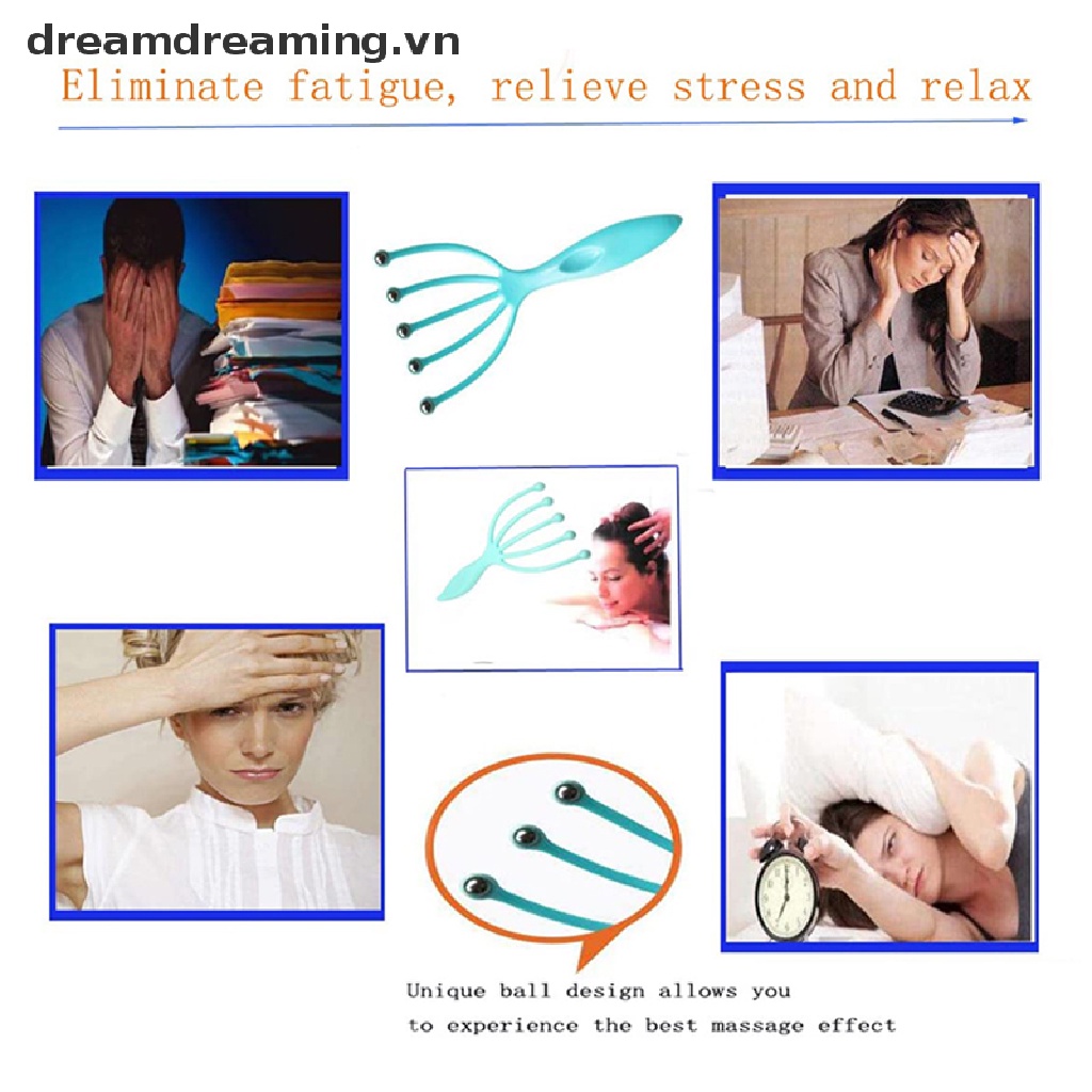 (Hàng Mới Về) Cây Mát Xa Da Đầu Bằng Nhựa Bóng Thép Bóng Thoải Mái