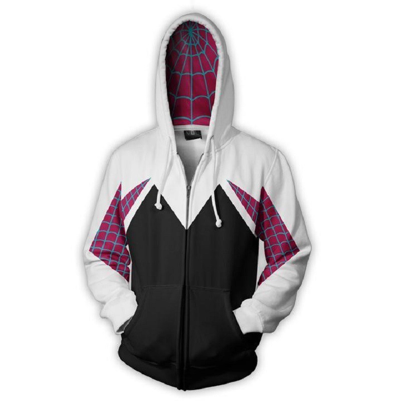 Spider Man Zipper Hoodie Gwen Jacket Outerwear