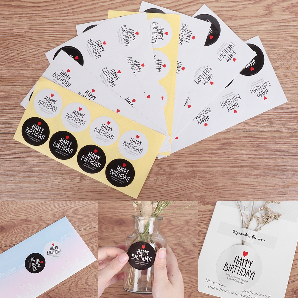 Set 5/10 tờ nhãn dán Happy Birthday