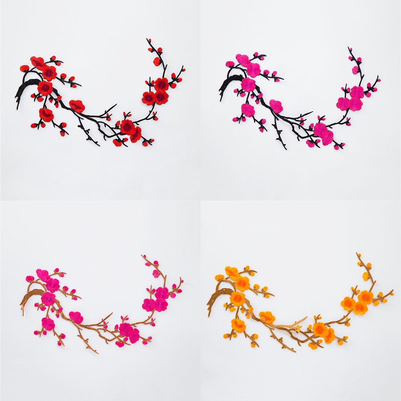 Miếng Dán Quần Áo Hình Hoa Mận