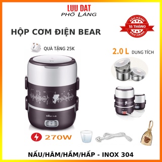 Hộp cơm điện inox 3 tầng Bear dung tích 2 lít