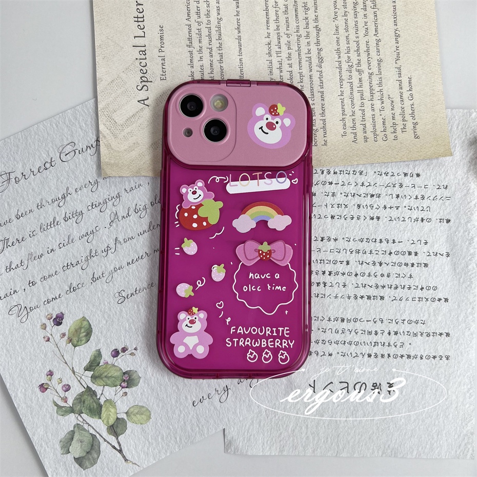 Ốp Điện Thoại Mềm Họa Tiết Lotso Tráng Gương Sáng Tạo Cho iPhone 13 12 11 Pro Max X XR Xs Max