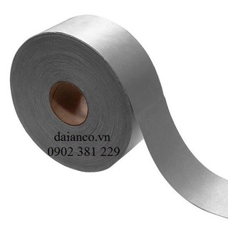 Cuộn dây phản quang vải poly màu xám bản 5cm*100m