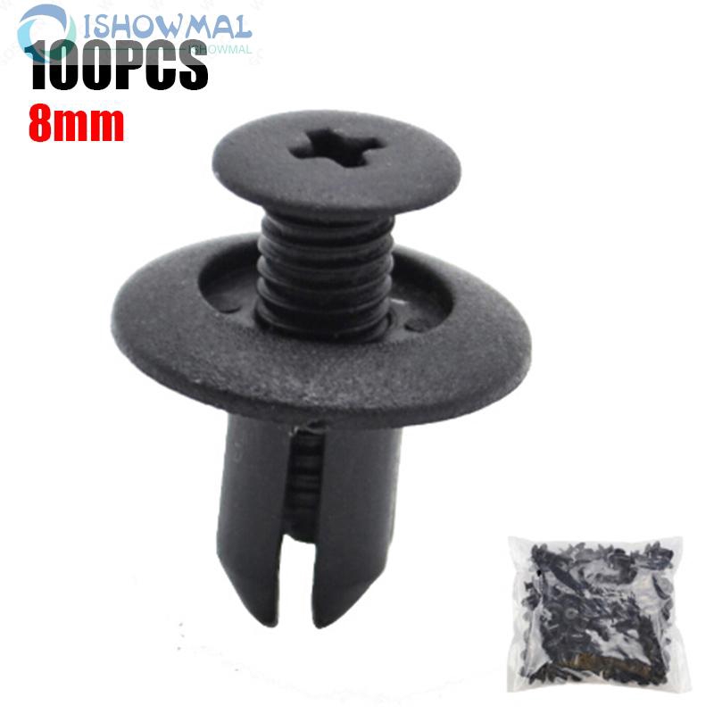 Set 100 đinh tán nhựa cỡ 8mm sửa chữa cho xe hơi tiện dụng