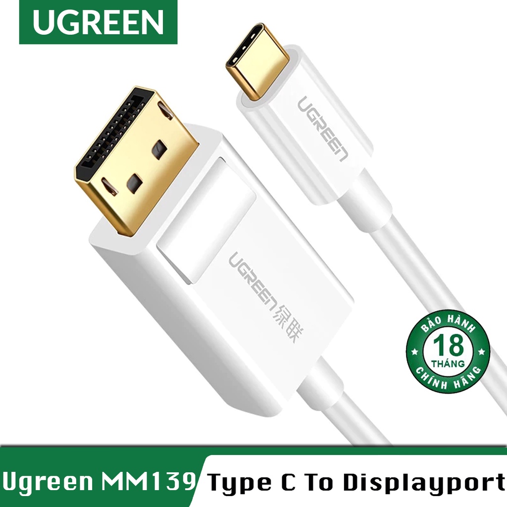 Cáp Chuyển USB Type C to Displayport Cao Cấp Dài 1,5M Ugreen 40420 - Support 4K UHD