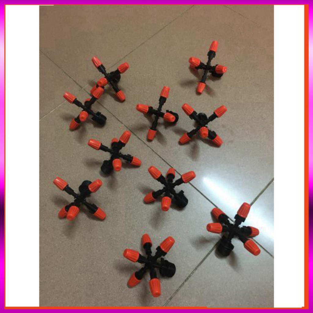 [GIÁ TỐT]  Bộ 5 béc phun sương, nhỏ giọt tưới cây 5 tia ren 21mm ( gồm 5 chiếc như hình đại diện) (5tia)