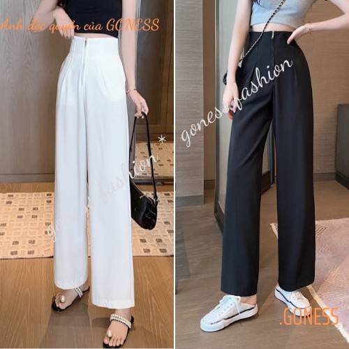 Quần suông ống rộng Goness lưng cao vải cao cấp culottes nữ mặc kéo dài chân - Q01 | BigBuy360 - bigbuy360.vn