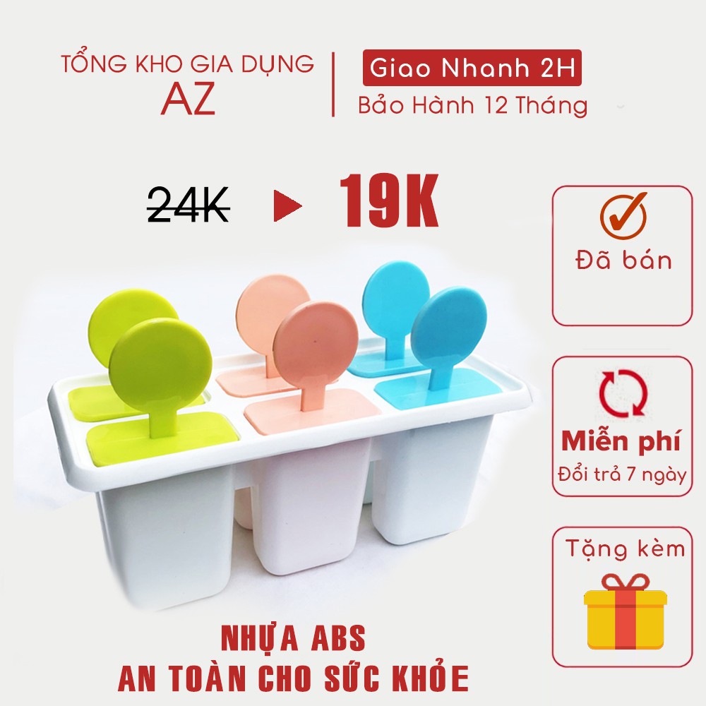 Khay Làm Kem Việt Nhật Bằng Nhựa ABS An Toàn Với Sức Khỏe - 6 que ( Loại 1)