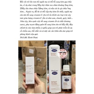 Kẽm nước Biocare 30ml