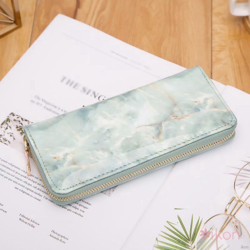 Ví da dáng dài họa tiết đá hoa cương thời trang cho nữ