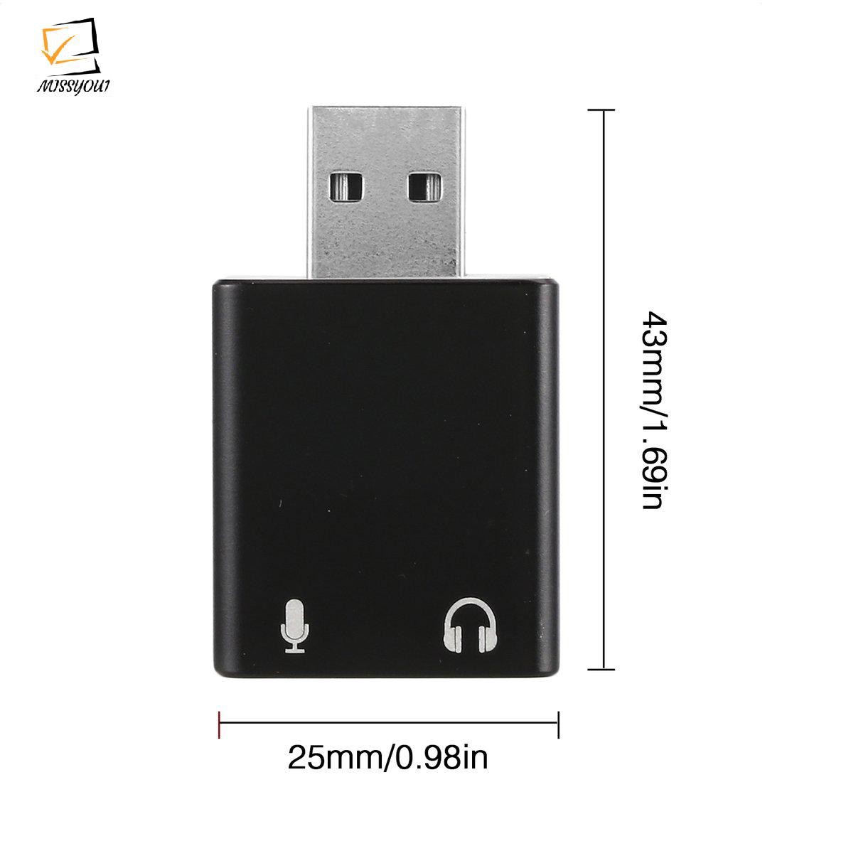 Thẻ âm thanh USB 7.1 có jack 3.5mm cho PC/Notebook/Đầu chuyển cổng kết nối giao diện USB sang 2 giắc âm thanh cho máy tính