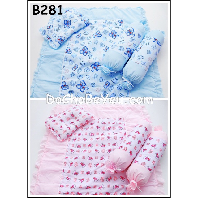 Bộ gối nệm cotton sơ sinh