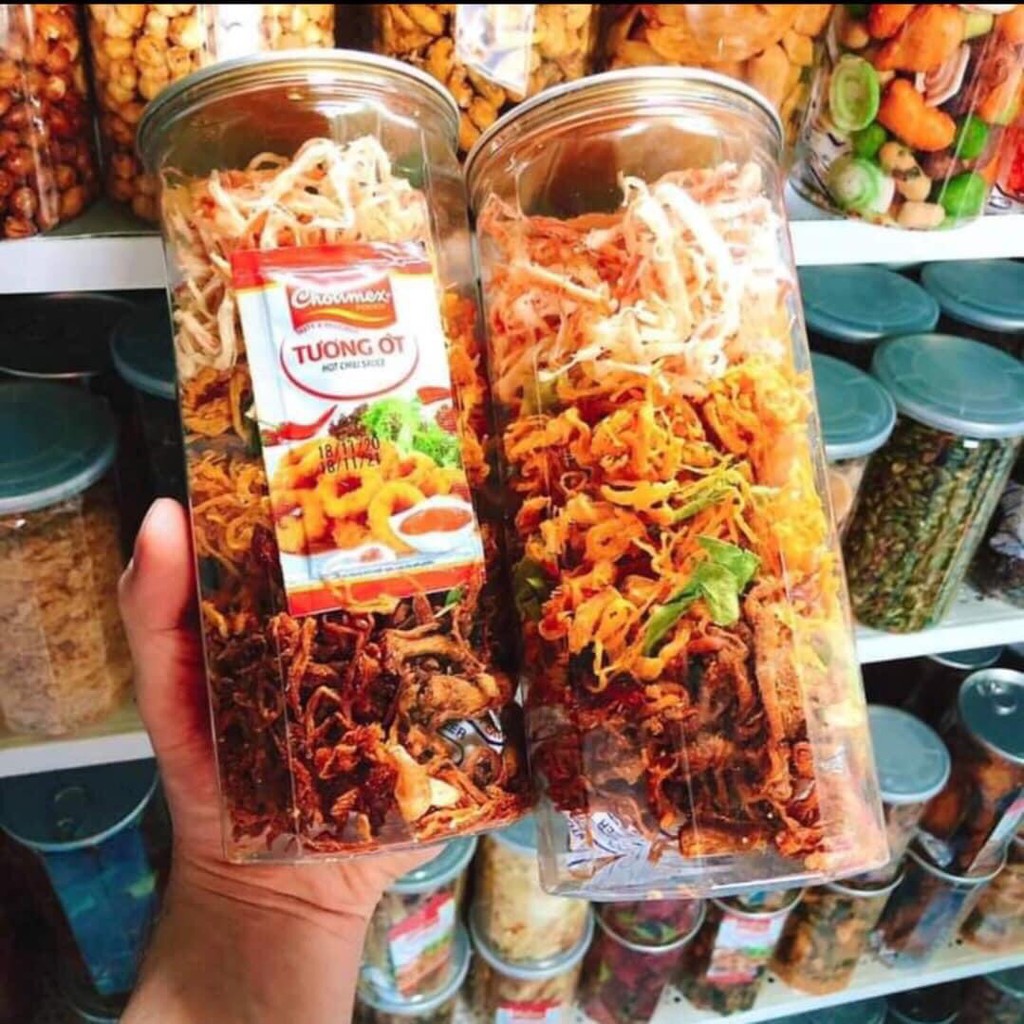 Khô mực mix khô heo, khô gà lon 300g, mix 3 vị, đậm đà, hàng đảm bảo chất lượng | BigBuy360 - bigbuy360.vn