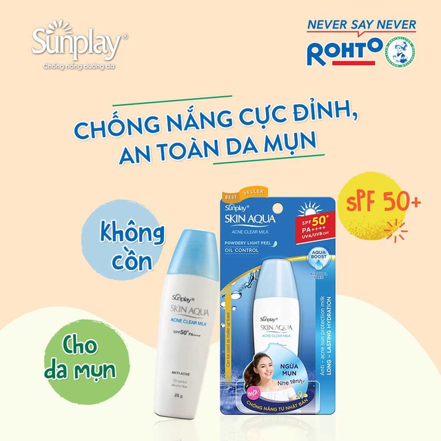 Bộ sản phẩm Acnes Vitamin chăm sóc da sau mụn:kem dưỡng 40g + sữa rửa mặt 100g+Tặng sữa chống nắng Sunplay Skin Aqua 25g