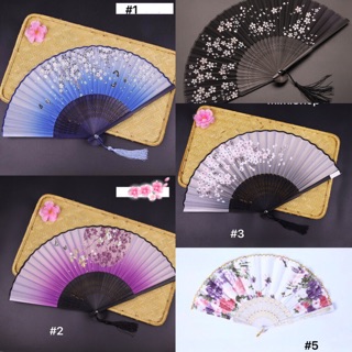 Quạt cổ trang - quạt xếp (21cm)vải lụa xinh