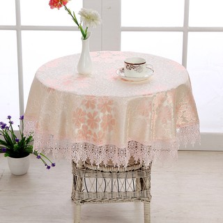 Khăn trải bàn ♧khăn trải bàn hình tròn chống bụi bẩn tiện dụng