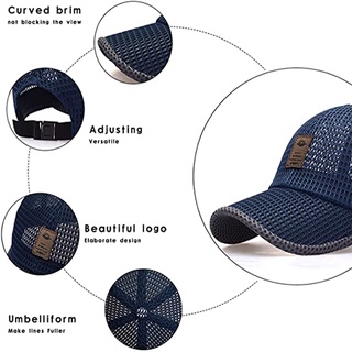 Korean Style Men Full Mesh Thin Quick-drying Breathable Middle-aged Baseball Cap