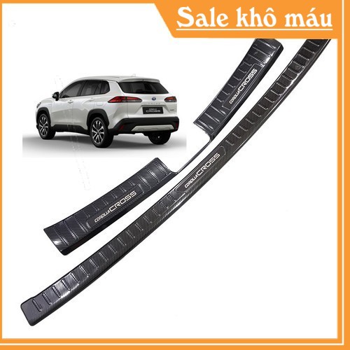 Combo ốp chống trầy bậc cốp trong và ngoài Titan, Cacbon dành cho xe Toyota Corolla Cross 2020