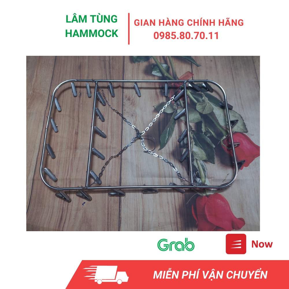 Thanh Lý Móc chùm inox 20 kẹp, móc chùm phơi đồ quần áo em bé giá siêu rẻ