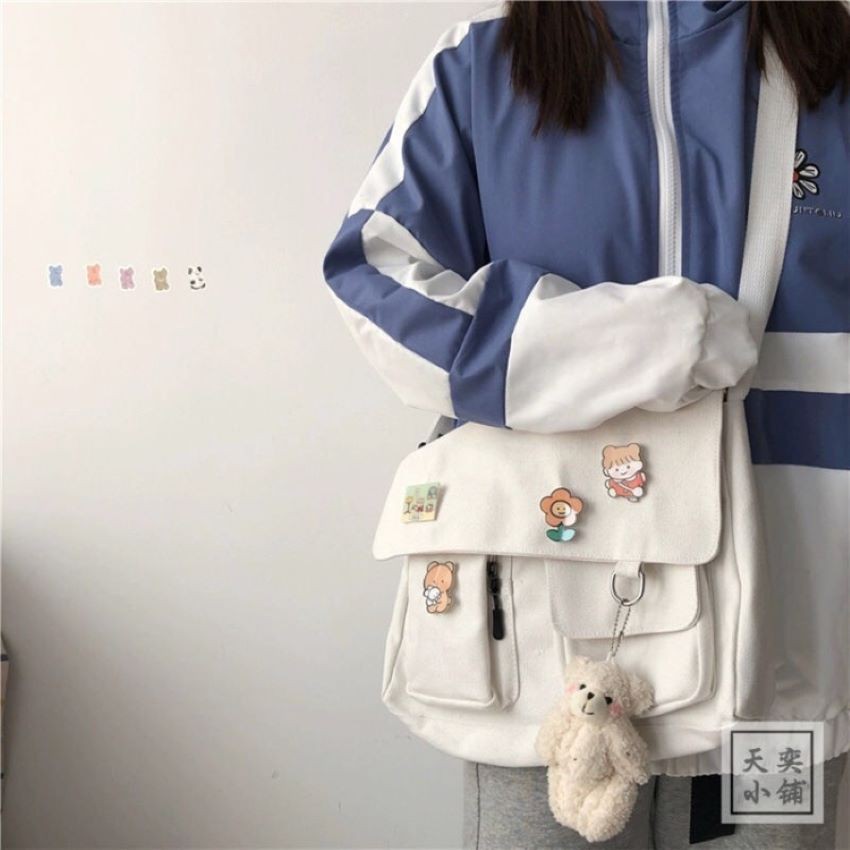 Túi tote vải canvas bao tử size lớn đựng đồ đi học đi chơi đi làm phong cách thời trang Hàn Quốc