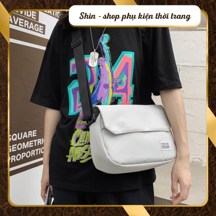 Túi đeo chéo nam nữ túi xách nữ đeo vai vải canvas đi học đi chơi phong cách unisex Hàn Quốc - Shin Shop