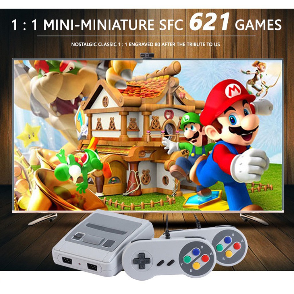 Máy Chơi Game 4 Nút HDMI NES 621 Trò - Máy Chơi Điện Tử 4 Nút SUPER MINI SFC (8Bit) kết nối với TV, chơi được 2 người