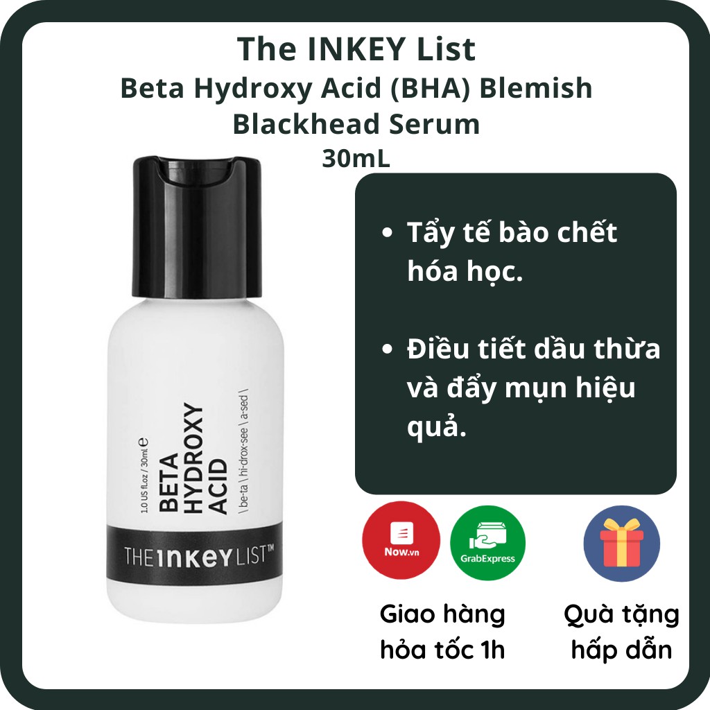 The INKEY List Beta Hydroxy Acid (BHA) Blemish Blackhead Serum - 30mL - Tẩy tế bào chết hóa học chuyên sâu