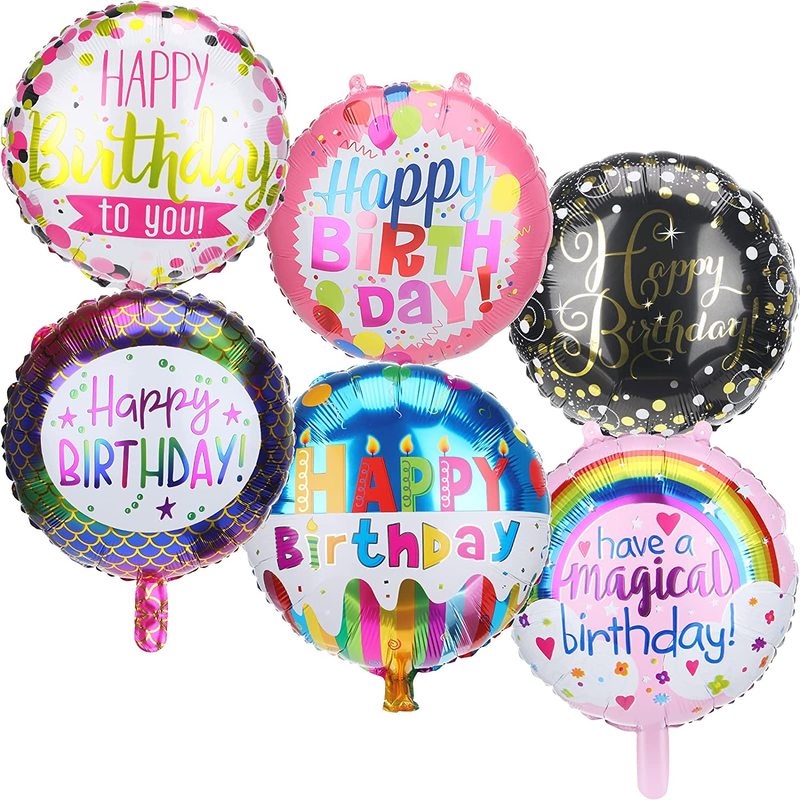 Bong bóng latex 10 inch in chữ happy birthday trang trí tiệc cưới/ sinh nhật