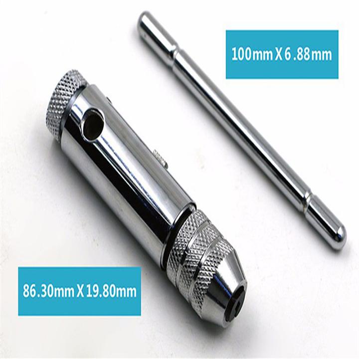 Bộ Sản Phẩm Tay Quay Taro Tạo Ren Răng Tự Động M3-M8 Tặng Kèm 5 Mũi Taro Ren