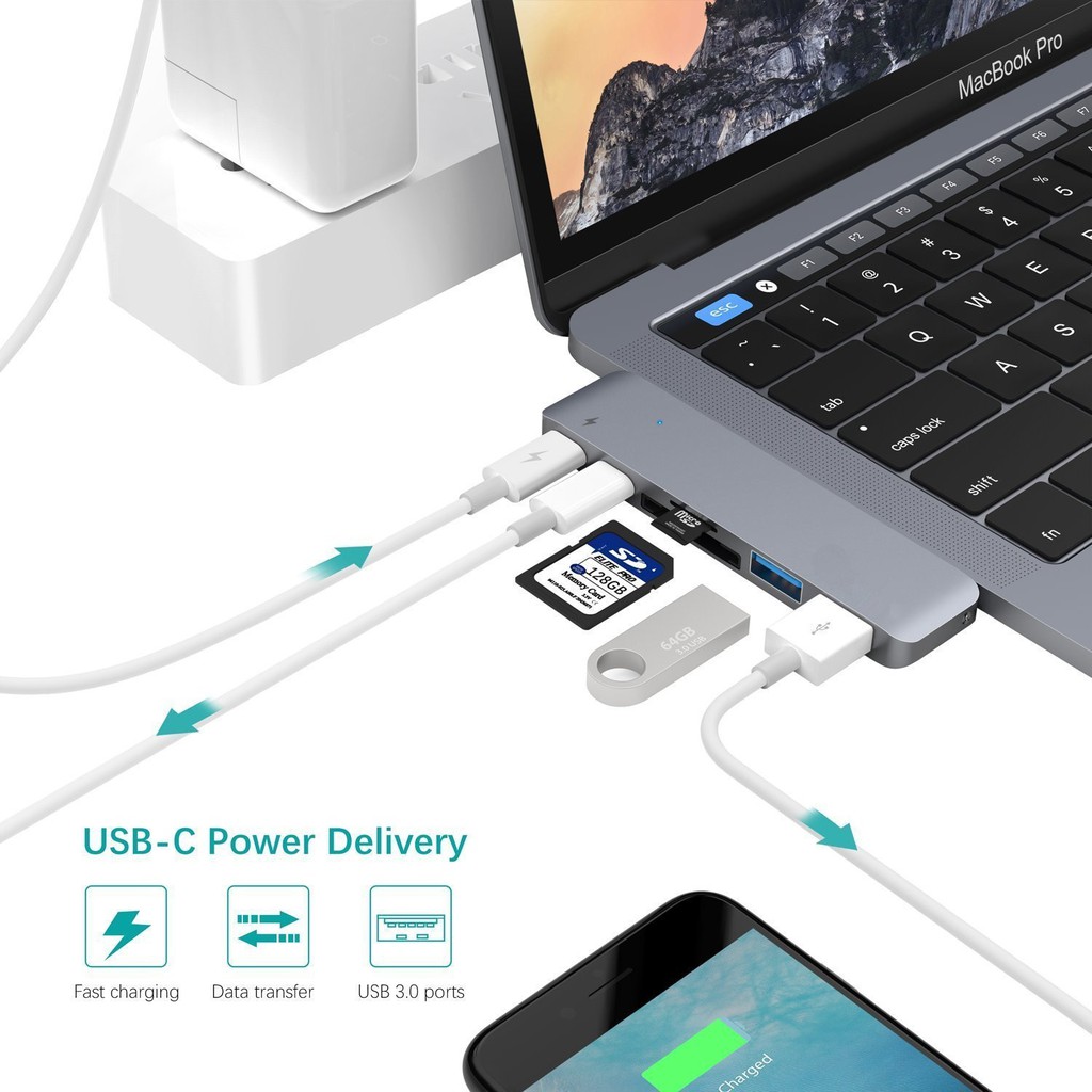 Thiết bị đọc thẻ nhớ USB C 3.0 cho 13"&15" New MacBook Pro 2016/2017