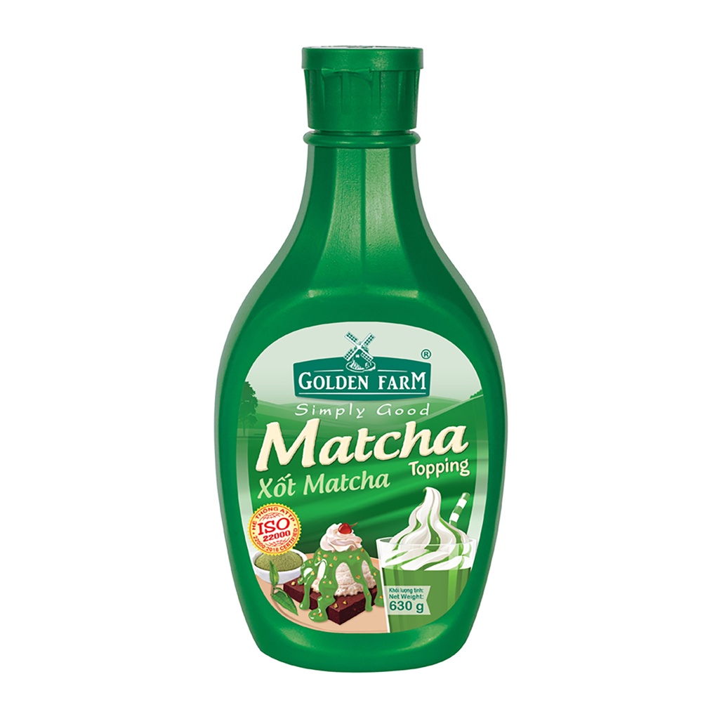 Xốt Matcha Golden Farm 630g - Matcha Topping - Dùng trang trí bánh và kem lạnh, làm Matcha đá xay hoặc sữa tươi Matcha