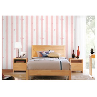 Decal 1m giấy dán tường khổ rộng 45cm - sọc trắng hồng ngôi sao ell167