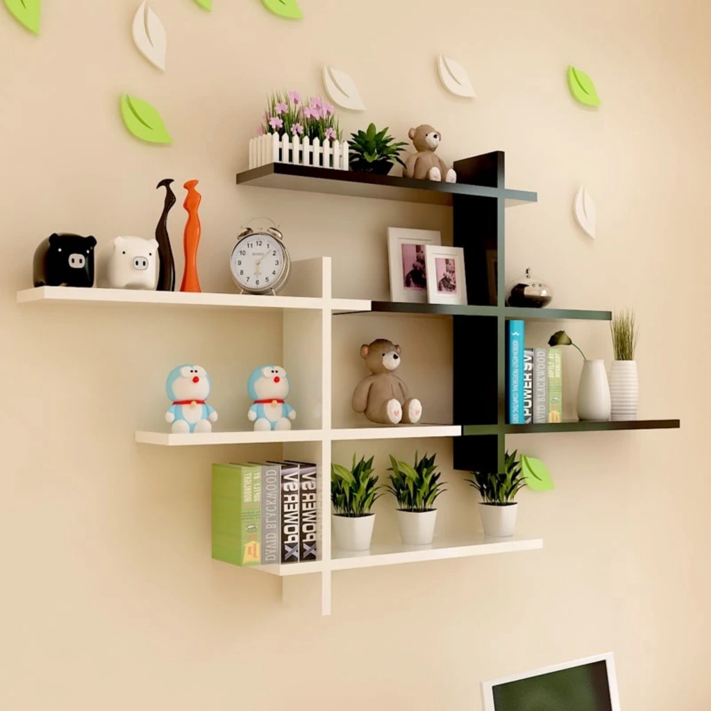 Kệ gỗ treo tường chữ z Hải Mộc Decor lỏi xanh chống ẩm mốc,mối mọt (1kệ gồm 4thanh)giao màu ngẫu nhiên